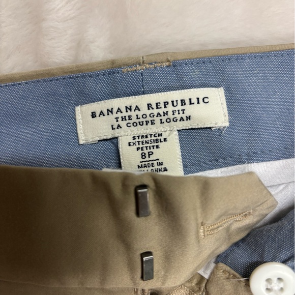 Banana Republic Logan Fit Tan Pants 8 Petite - Picture 2 of 3